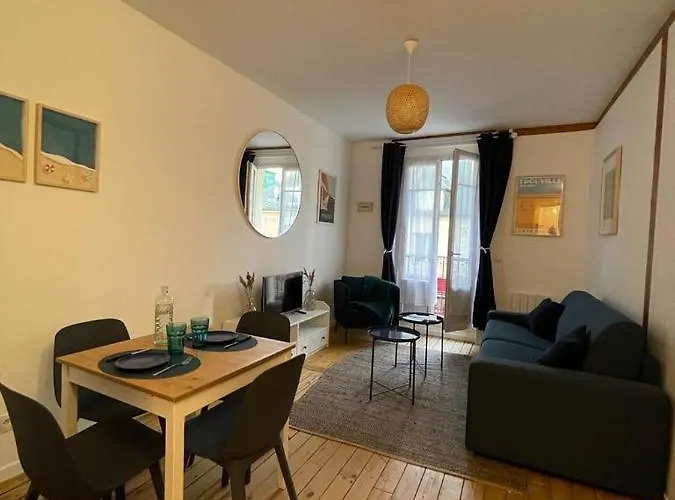 Le « blanc Bleu »-charmant 2 Pieces /3 Min Gare * トルヴィル＝シュル＝メール